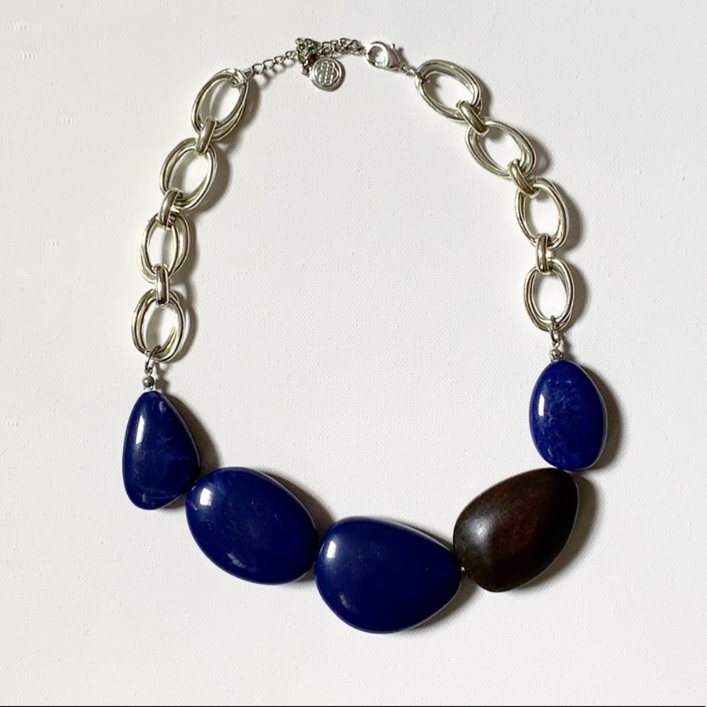 Charming Charlie Blue Statement Stone Necklace